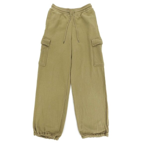 UNIQLO Sweat Cargo Pants Olive High Rise Minimal 90s Streetwear Athleisure Small - Picture 1 of 6